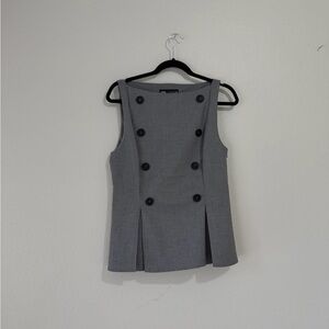 Gray Sleeveless Buttoned Top